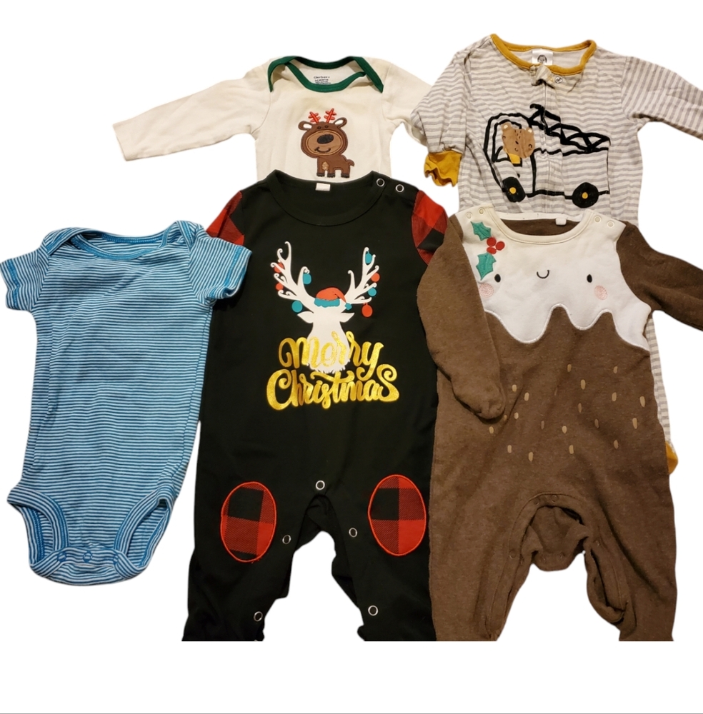Baby Christmas and Everyday Onesies Set